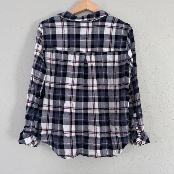 🦋 Time and Tru Plaid Button-Up Shirt Flannel Comfy Casual Large Soft - Picture 4 of 6